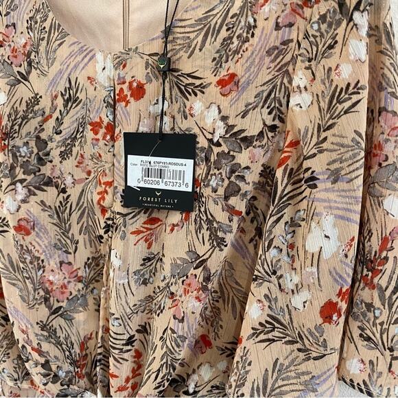 Forest Lily Knot Waist High Low Hem Dress Size 4 Floral Ruffle Summer Wedding - Picture 12 of 16